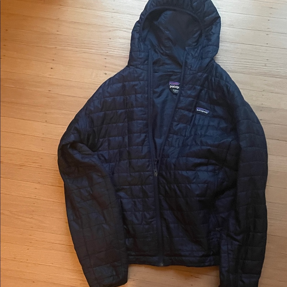 Patagonia Navy Nano Puff Hooded Jacket